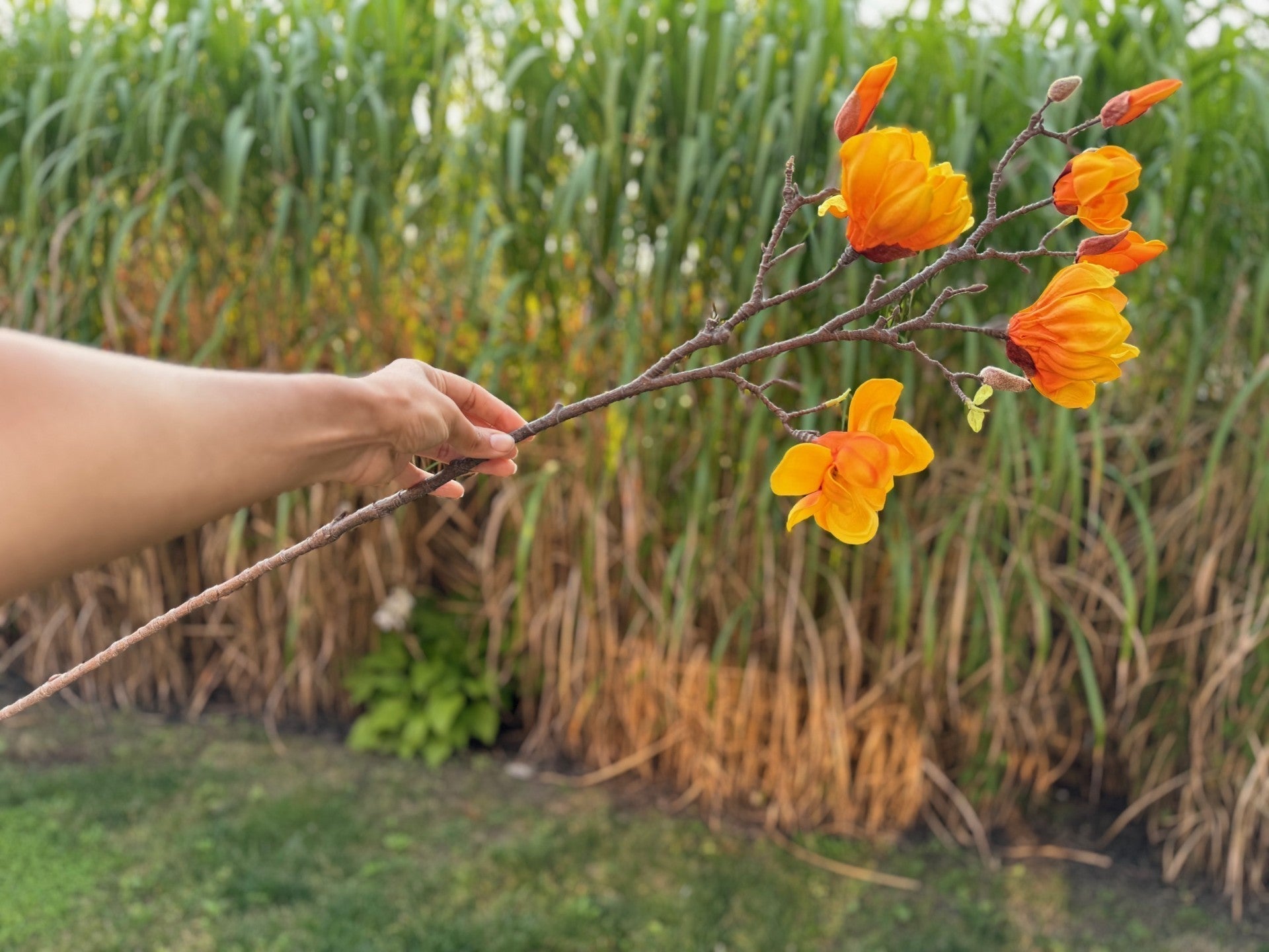 magnolia flowers branches faux
