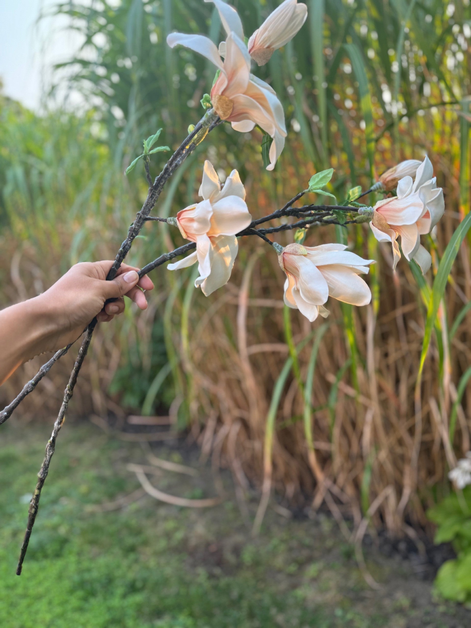 magnolia flowers faux