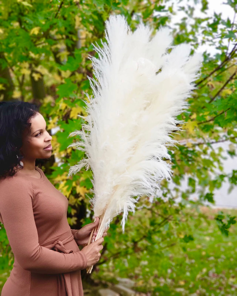 white pampas grass artificial
