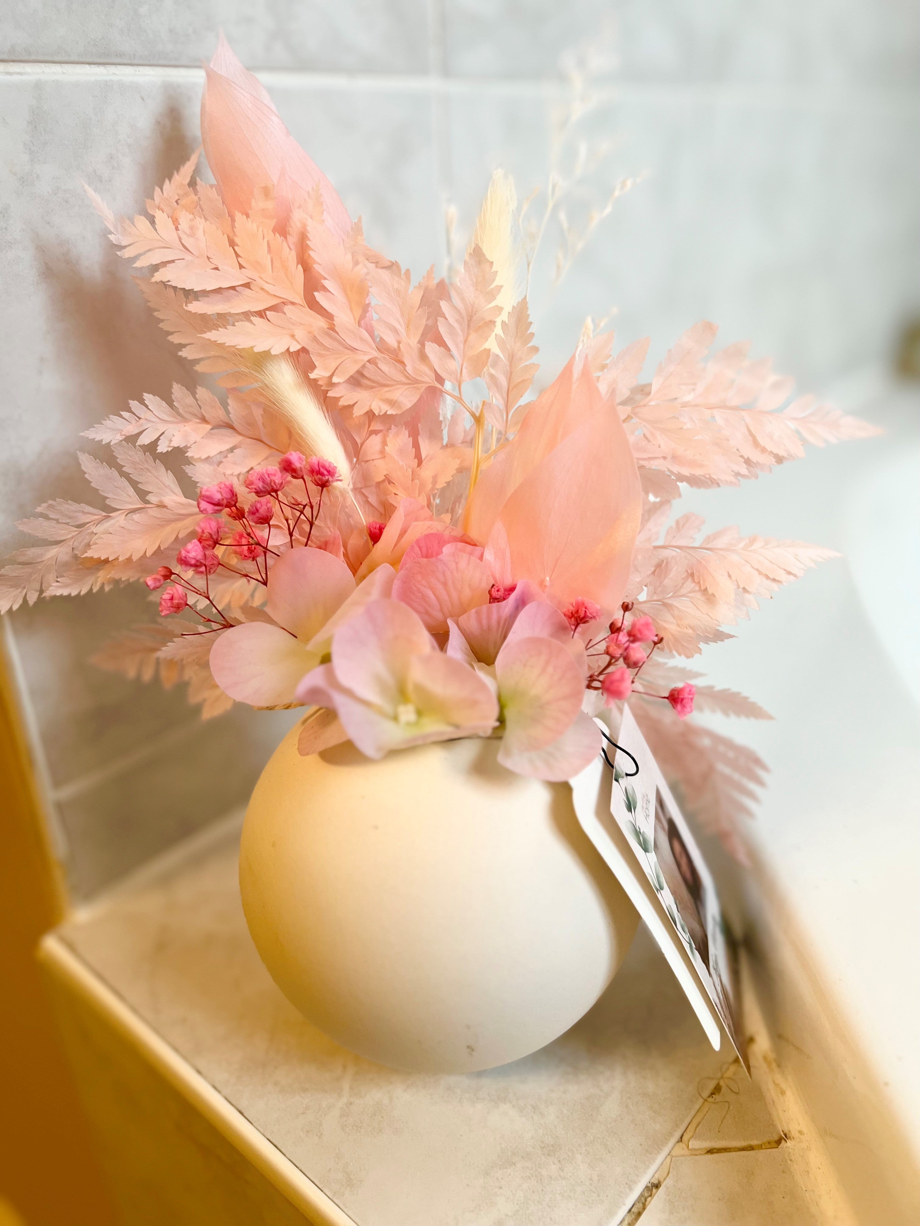 SMALL PINK FERN FLOWERS ARRANGEMENTS