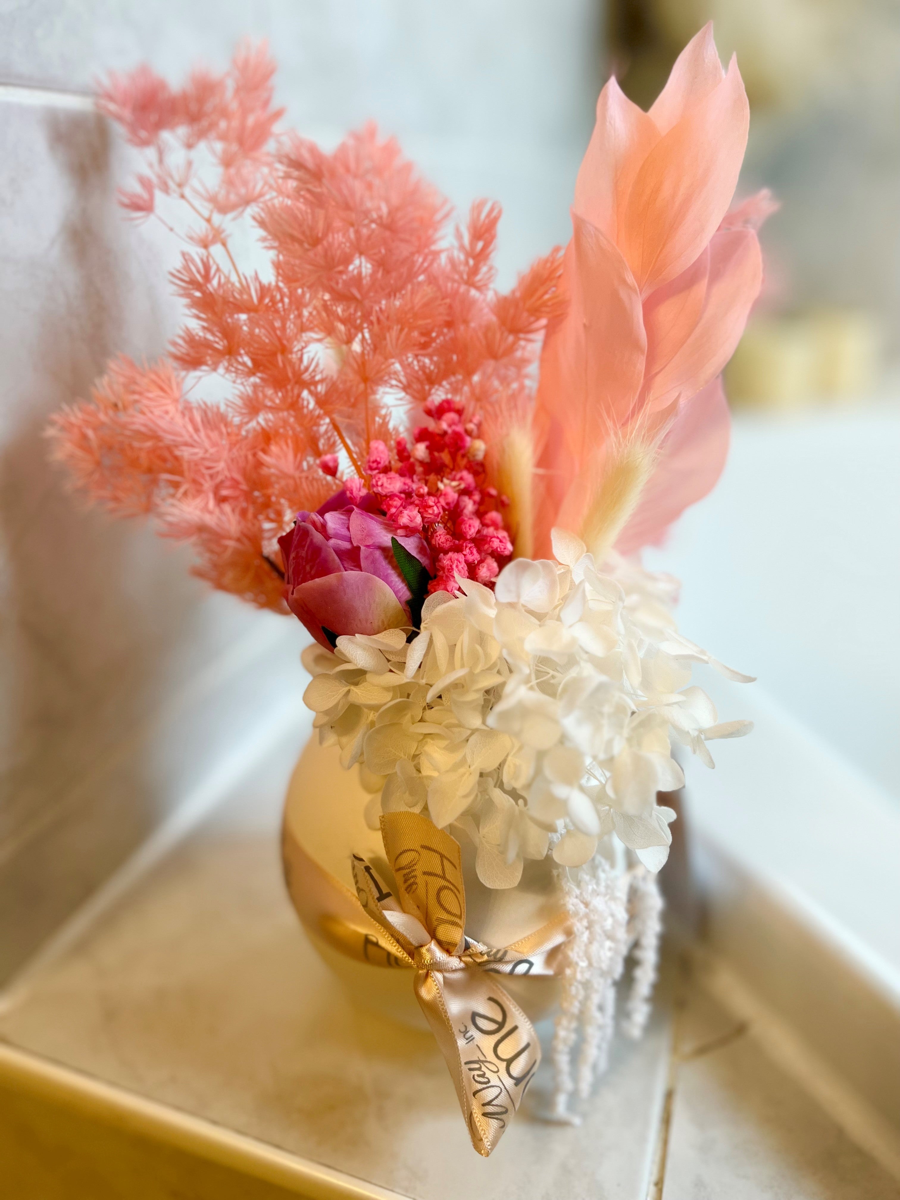 SMALL PINK FERN FLOWERS ARRANGEMENTS